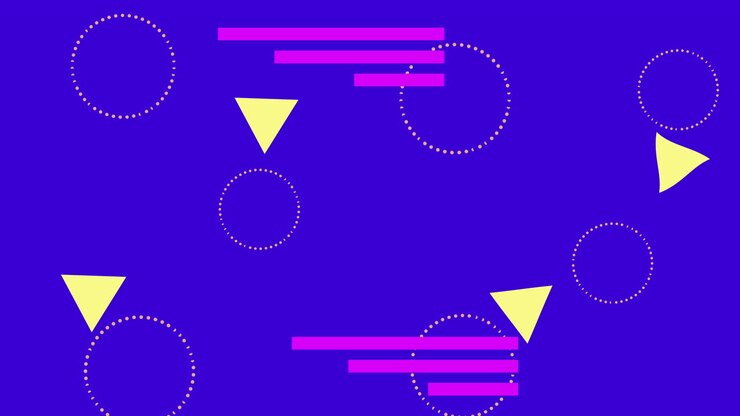 colors lines and geometric figures in blue background animation
