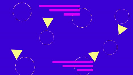 colors lines and geometric figures in blue background animation