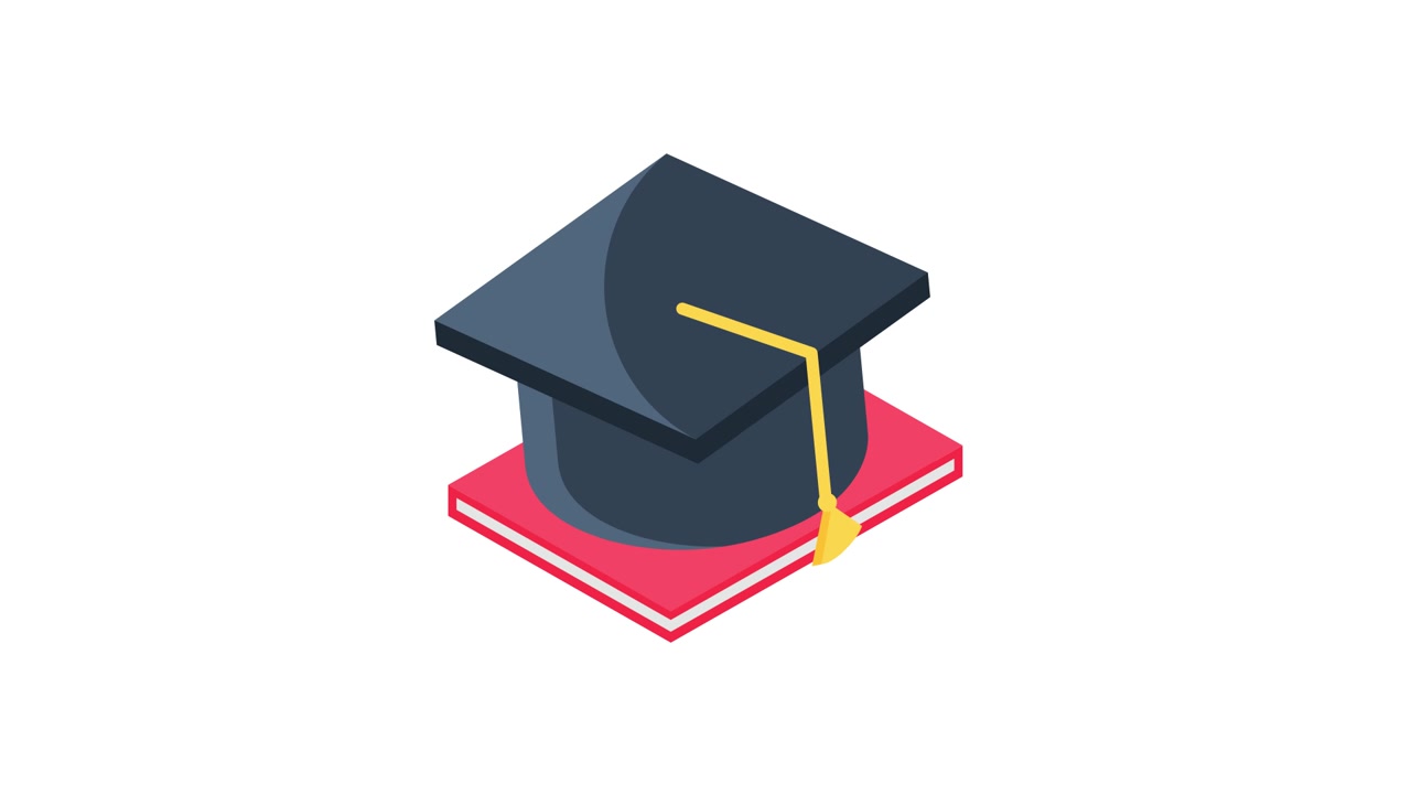 Graduation Cap Resting on a Red Book