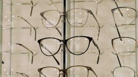 eyeglasses display at an optical shop