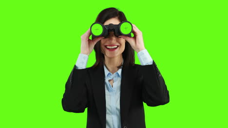 businesswoman using binoculars