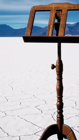 music stand in the desert