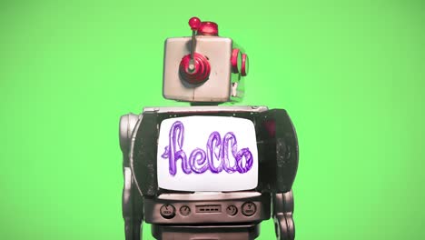 un robot retro con una cabeza giratoria