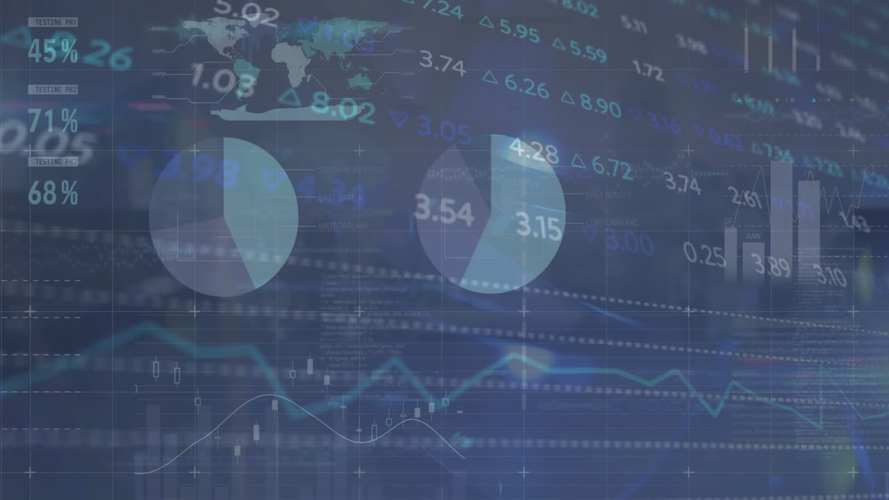 Animation of statistics and financial data processing