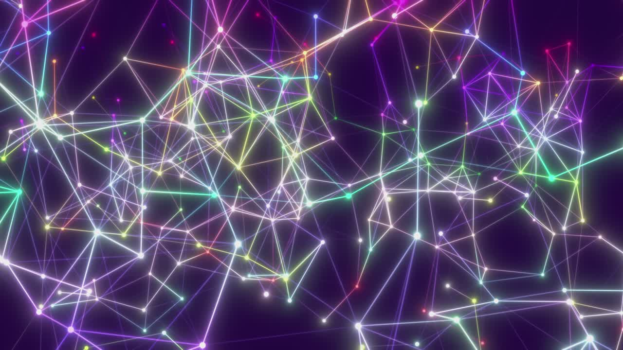 Motion Loop Background Abstract Dynamic Plexus Futuristic Technology. 3d render, seamless loop