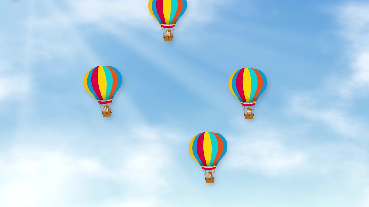 Güneşli Mavi Bir Gökyüzünde Süzülen Renkli Sıcak Hava Balonları
