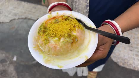 delicious dahi puri indian street food