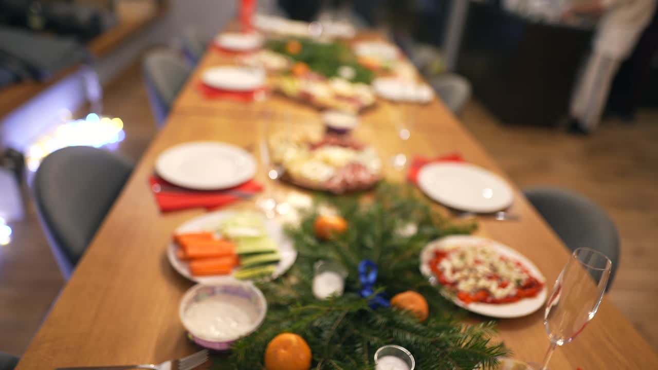 크리스마스 축제 저녁 테이블