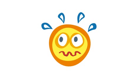 애니메이션 아이콘 여름, 빛이 따뜻하고 방울이 떨어집니다