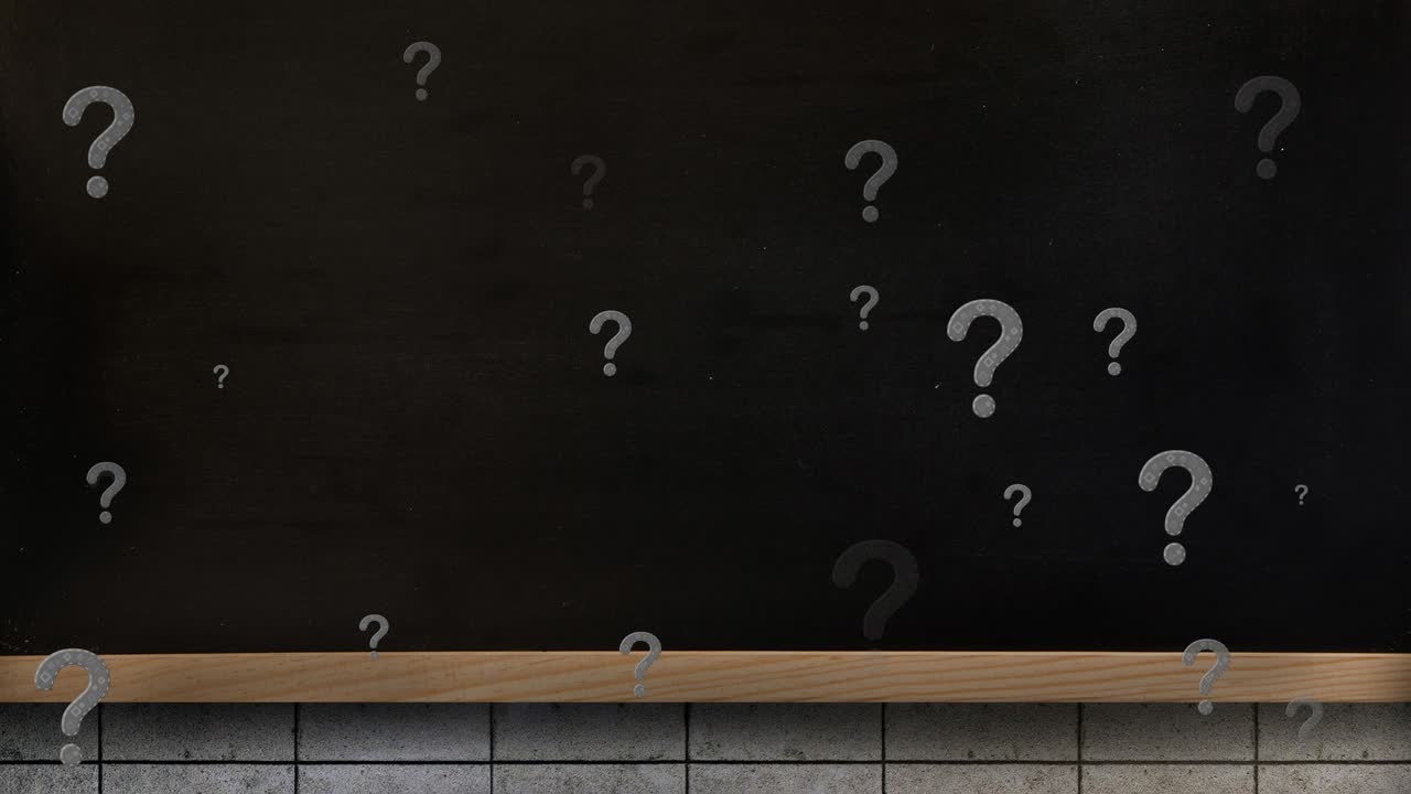 Animation of question marks on black background