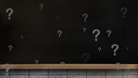 animación de signos de interrogación sobre fondo negro