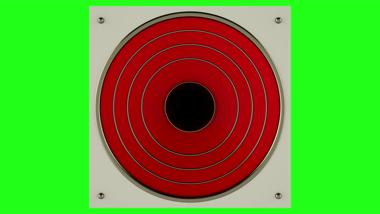 animación 3d de un altavoz en una pantalla verde. en bucle.