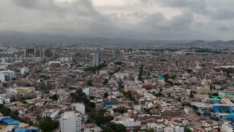 Drone-aerial-footage-of-Lima-the-capital-city-of-Peru-in-south-america-Mireflores-barranca