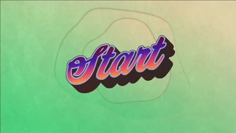 Start text animation over green gradient background