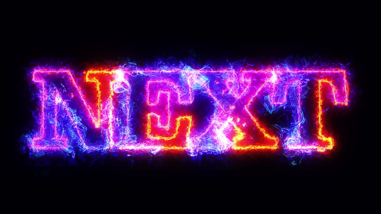 next text fire line text loop animation