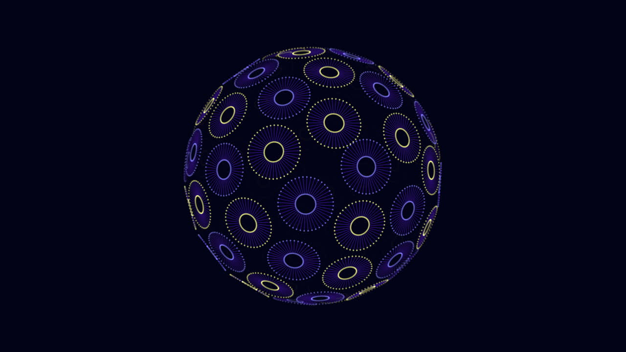 los círculos circulares superpuestos crean una ilusión de bola 3d.