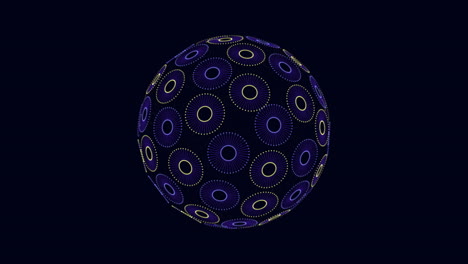 los círculos circulares superpuestos crean una ilusión de bola 3d.