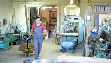 a carpenter working in a woodworking workshop