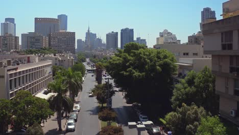 aerial: the city of tel aviv from kikar hamedina to the south