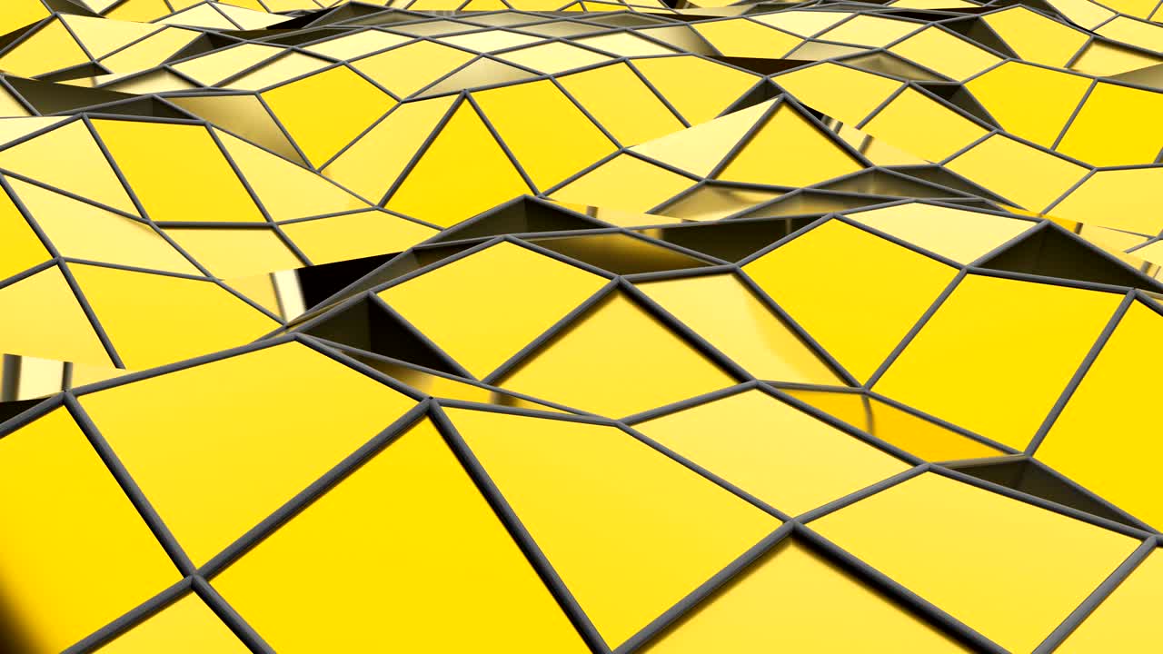 animación de fondo cristalino triangular de oro sin costuras abstracta