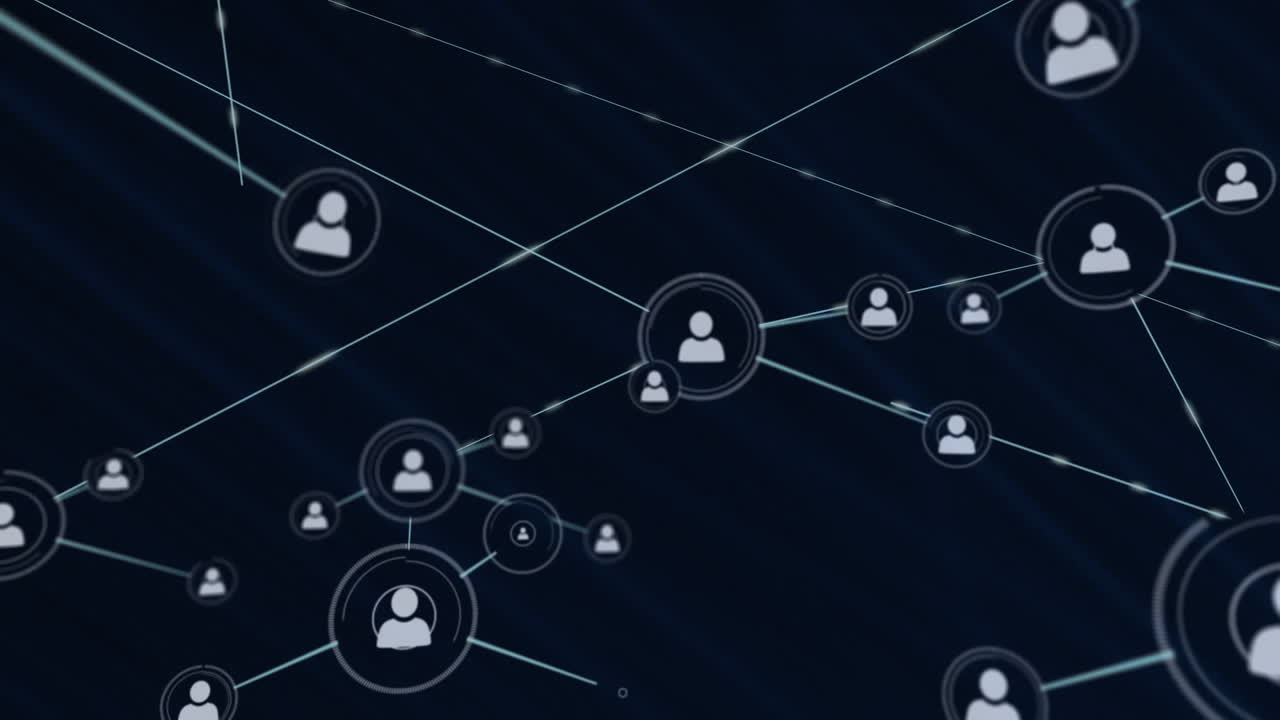 animación de la red de conexiones sobre fondo negro