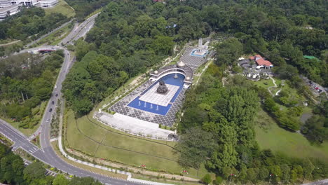 4K-DRONE-FOOTAGE-TUGU-NEGARA,-NATIONAL-MONUMENT-MALAYSIA