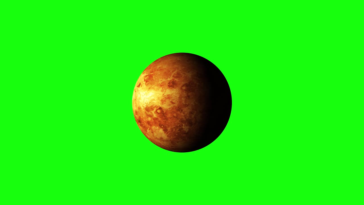 4K Planet Venus Green Screen