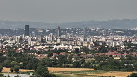 vista aérea de la ciudad de lyon, francia
