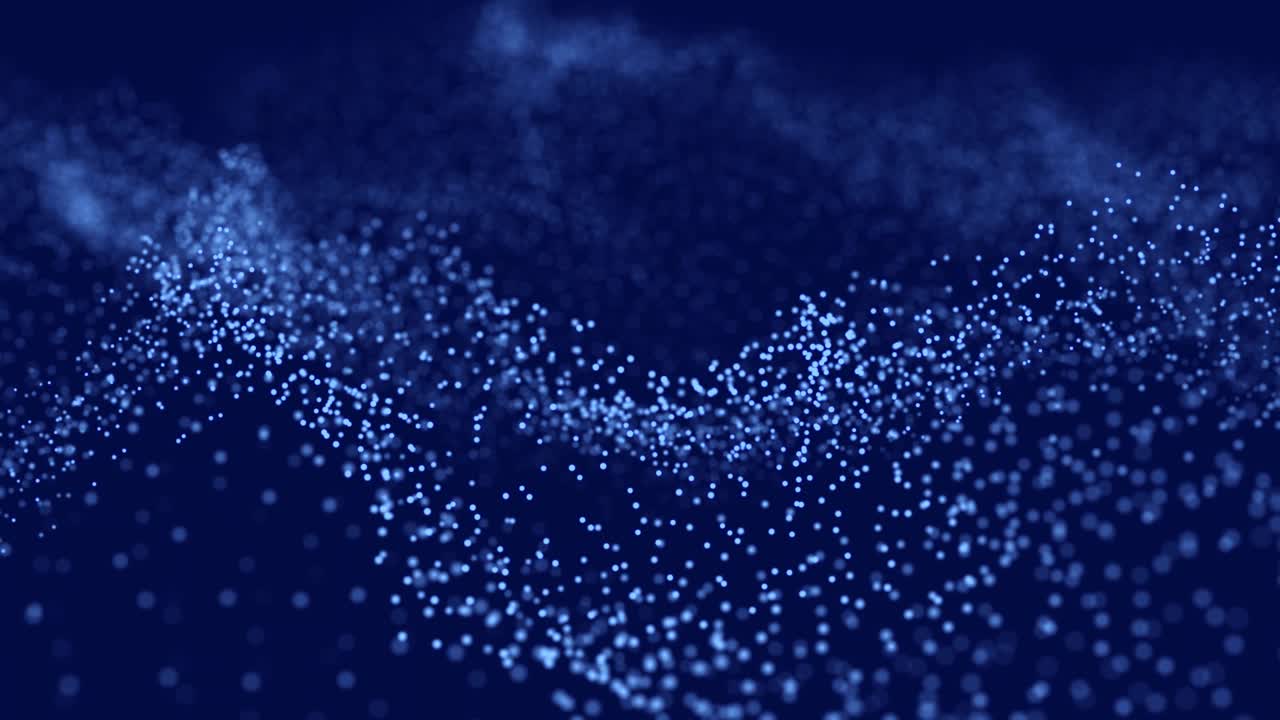 Data technology illustration. Abstract wave with connecting dots and lines. Digital background. 3d rendering. Seamless loop. 4k