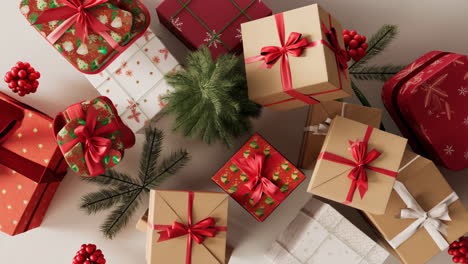 a collection of festive christmas gifts and holiday decorations