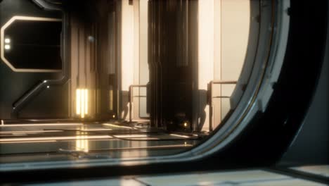 sci-fi tunnel or spaceship corridor