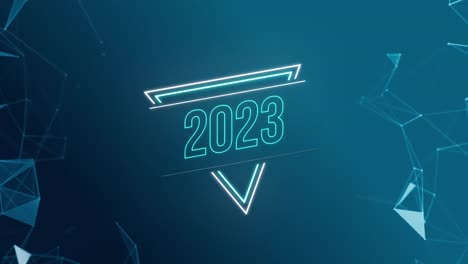 animación de 2023 texto sobre formas en movimiento
