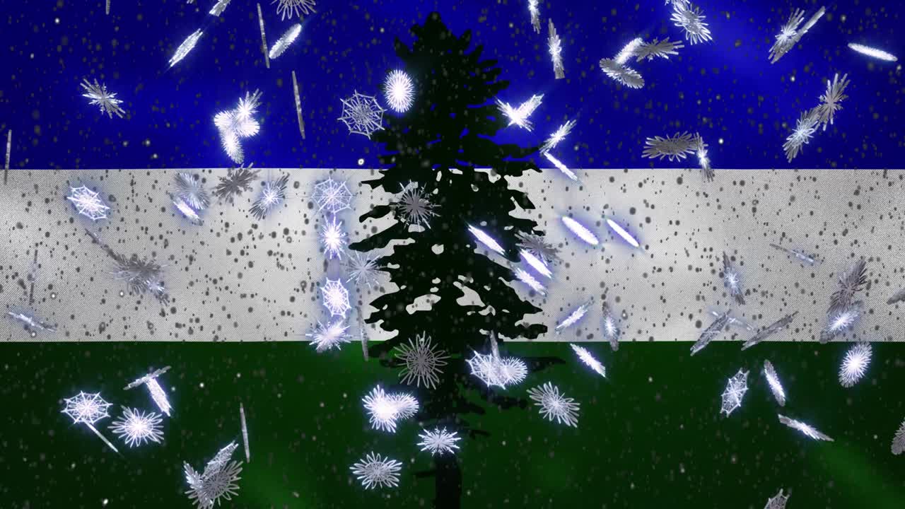 캐스케디아 발과 눈이 흔들리는 크리스마스와 새해의 순환적 배경, 루프