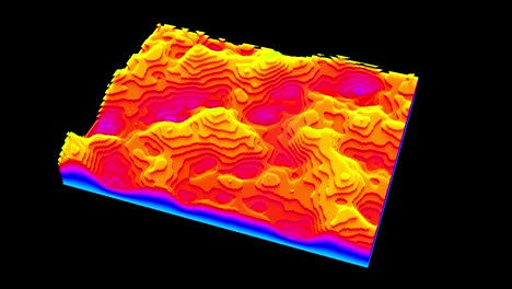 big data digital layer landscape cyberspace grid technology. thermal heat map. visual data infographics design.