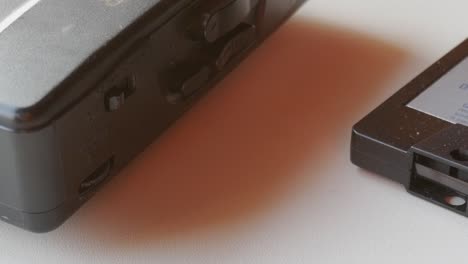 walkman and cassette tape, close-up shot showcasing the nostalgic technology