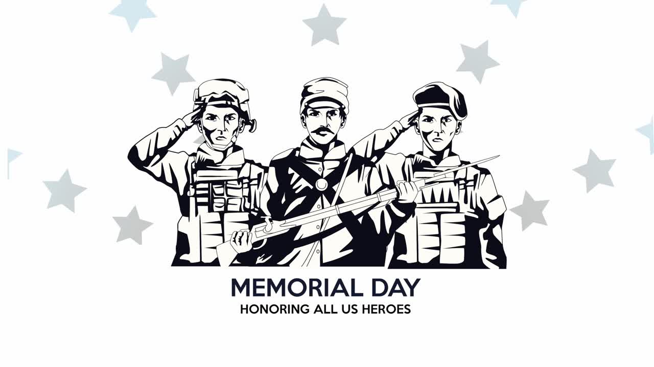 군인들과 함께 축하하는 기념일 글자