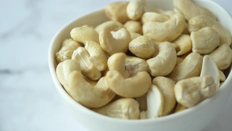 cashews in a white bowl