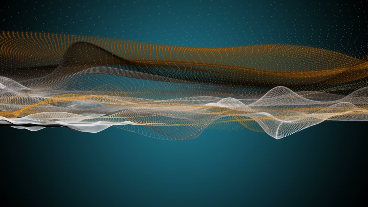 animación fantástica con objeto de onda de partículas en cámara lenta, 4096x2304 bucle 4k