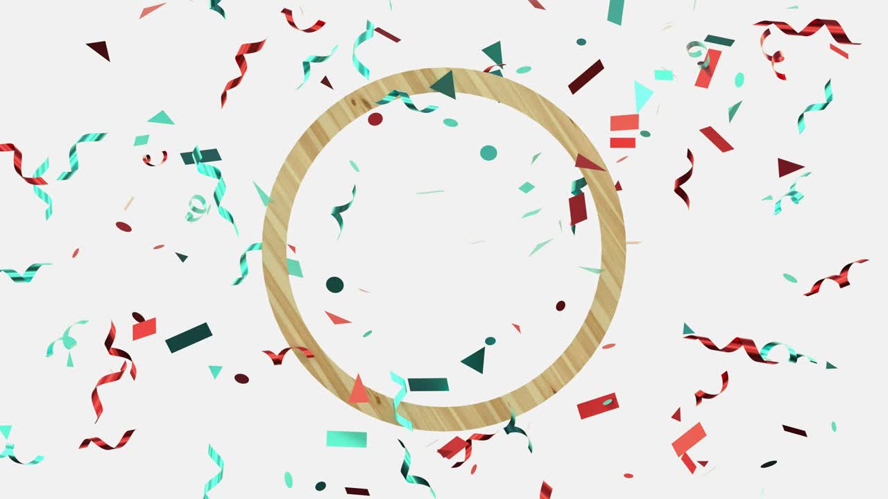 marco de madera rojo azul cinta levitación abstracto marco movimiento renderización 3d