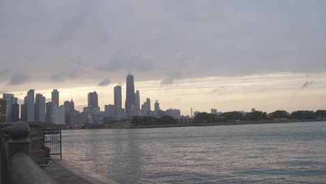 waterfront in chicago overlooking skyline