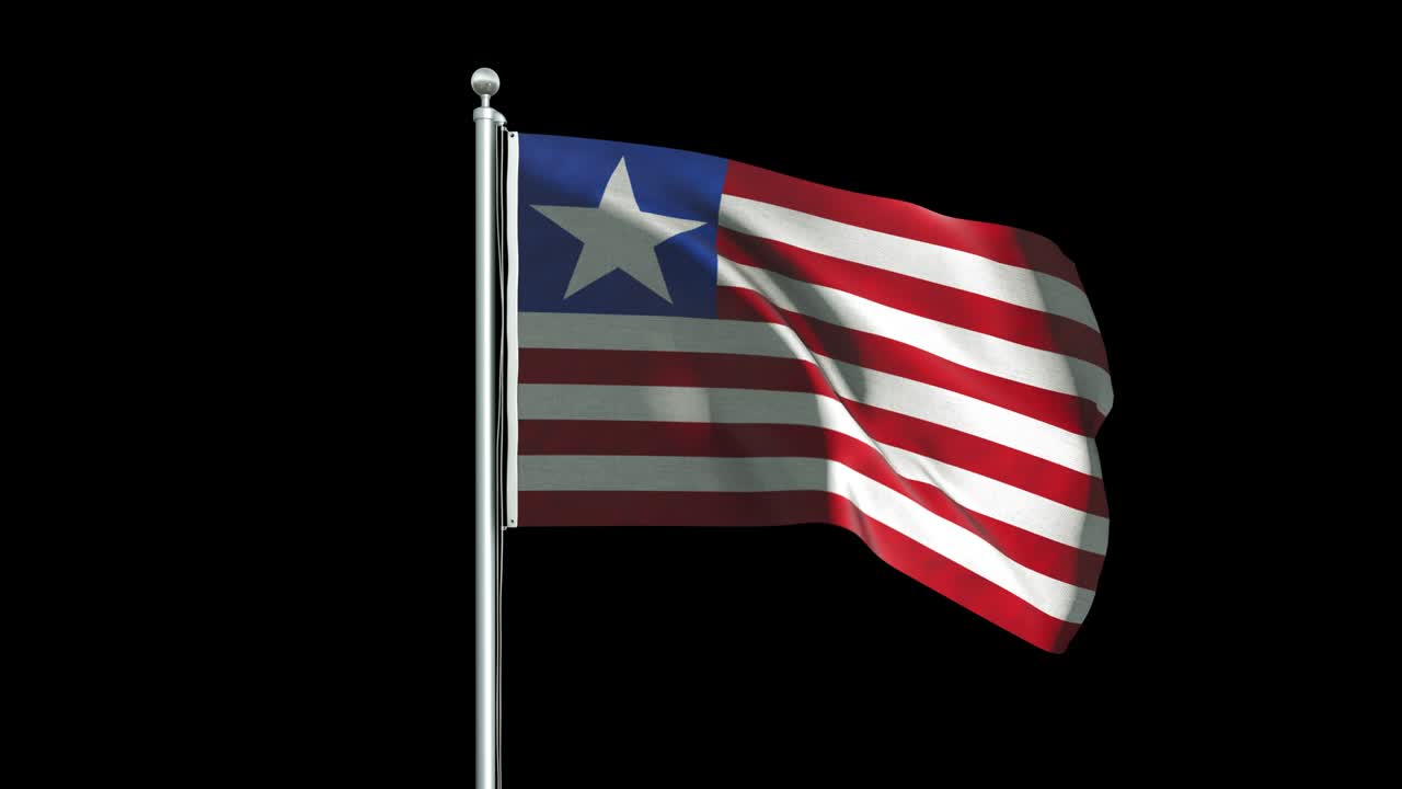 animación de fondo de la bandera de liberia en 4k