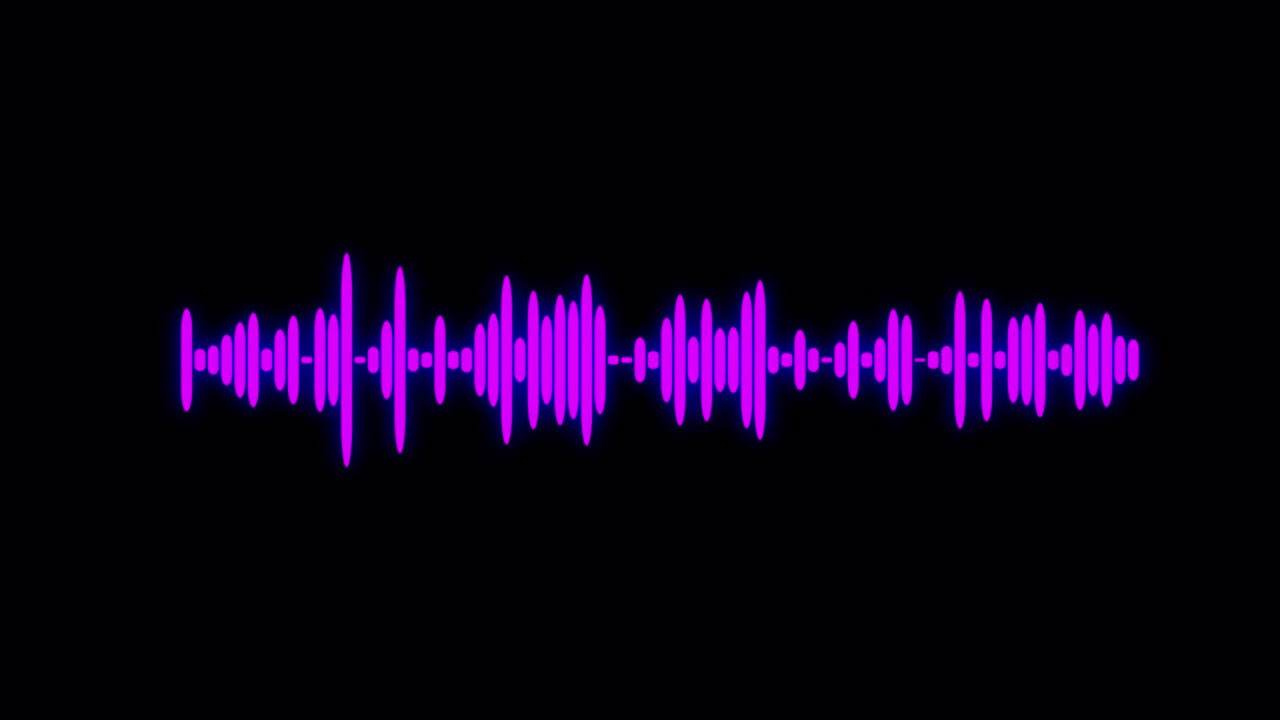 Animated Purple Sound Wave Visualizer on Black Background