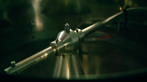 slow motion the drum of the roasting machine