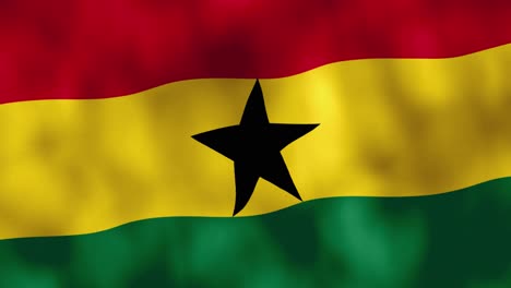 animation of national flag of ghana waving in full screen