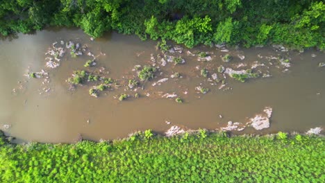 aerial footage of the pedernales river in stonewall texas