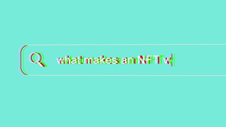 Search bar typing question animation - What makes an NFT valuable? NFTs are valuable because they verify the authenticity of a non-fungible asset. 4K