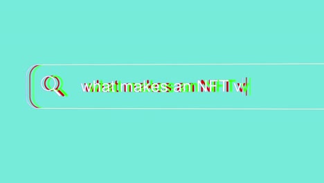 search bar typing question animation - what makes an nft valuable? nfts are valuable because they verify the authenticity of a non-fungible asset. 4k
