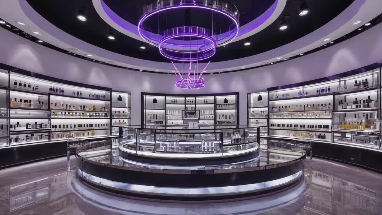 Interior of a Perfume and Cosmetics Store