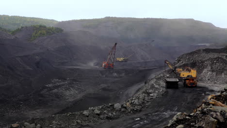 coal mining operation in an open pit mine