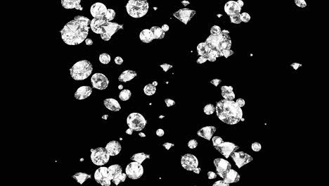 beautiful shiny sparkling diamond gems falling 4k seamless loop motion background 3d animation green